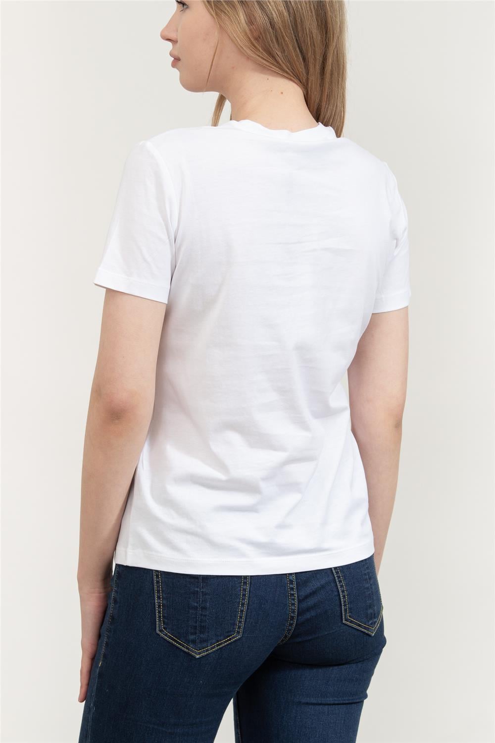 Just Cavalli Kadın Bisiklet Yaka T-Shirt Beyaz