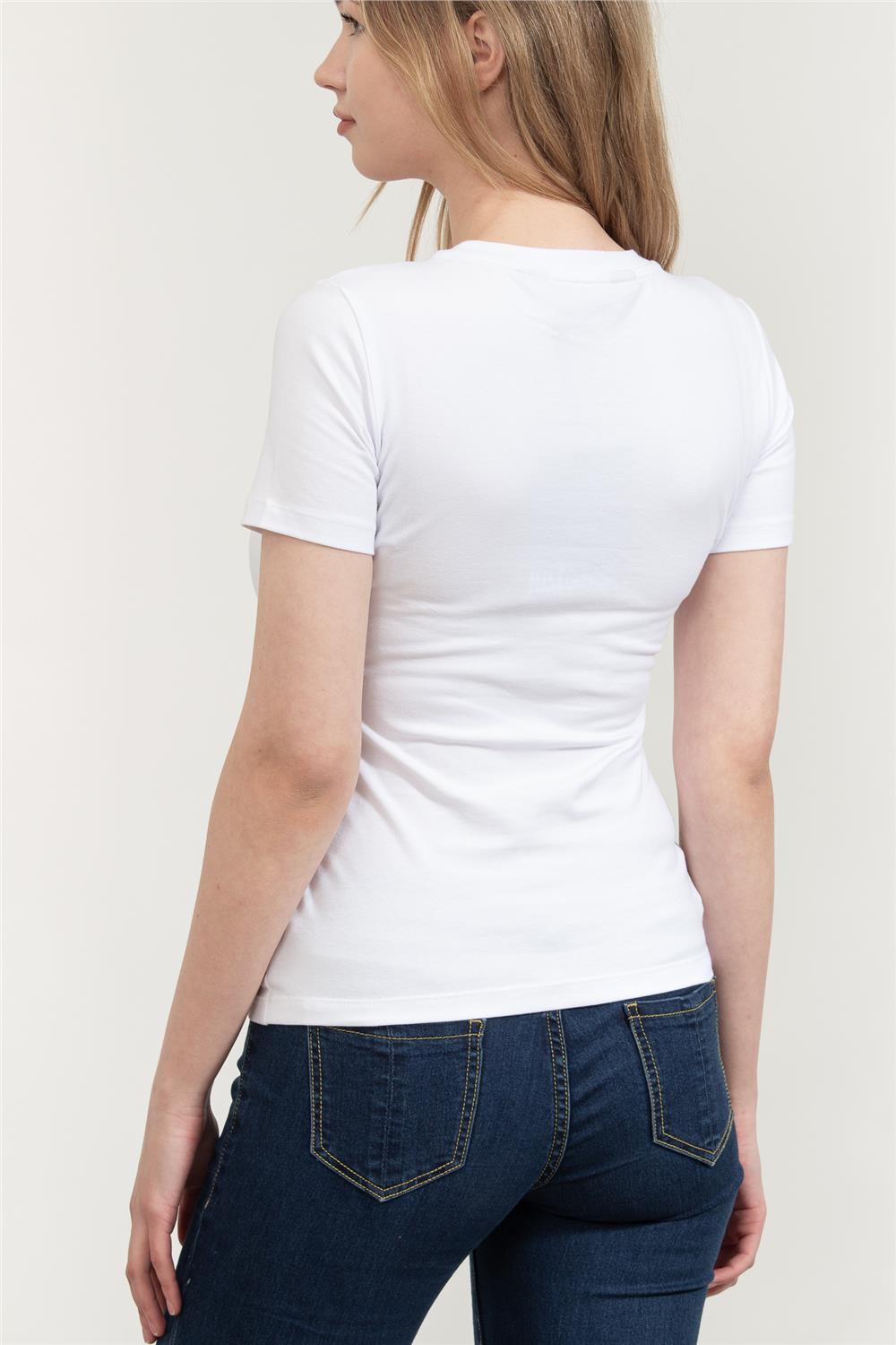 Just Cavalli Kadın Bisiklet Yaka T-Shirt Beyaz