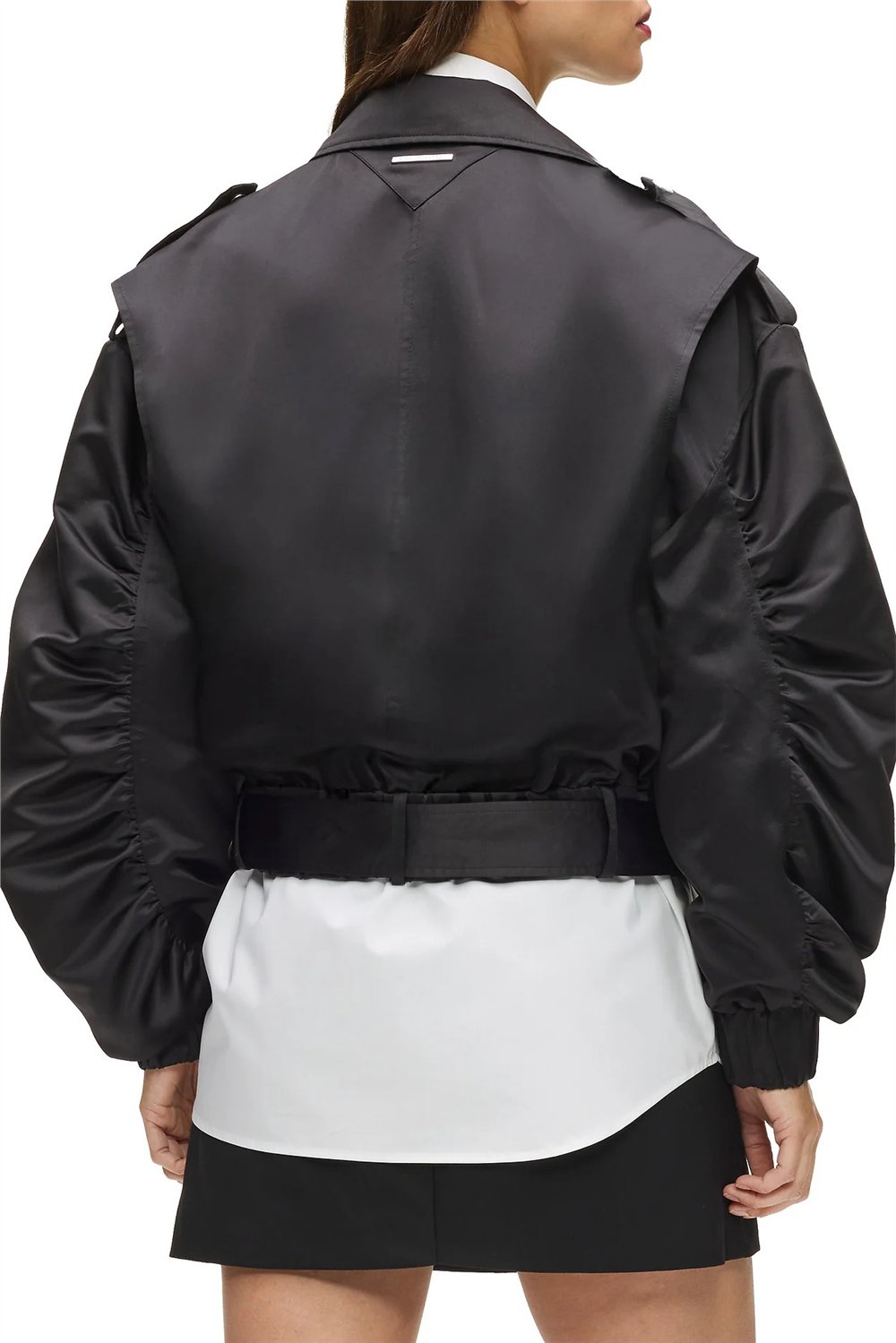 Karl Lagerfeld Biker Satin Kadın Bomber Mont Siyah