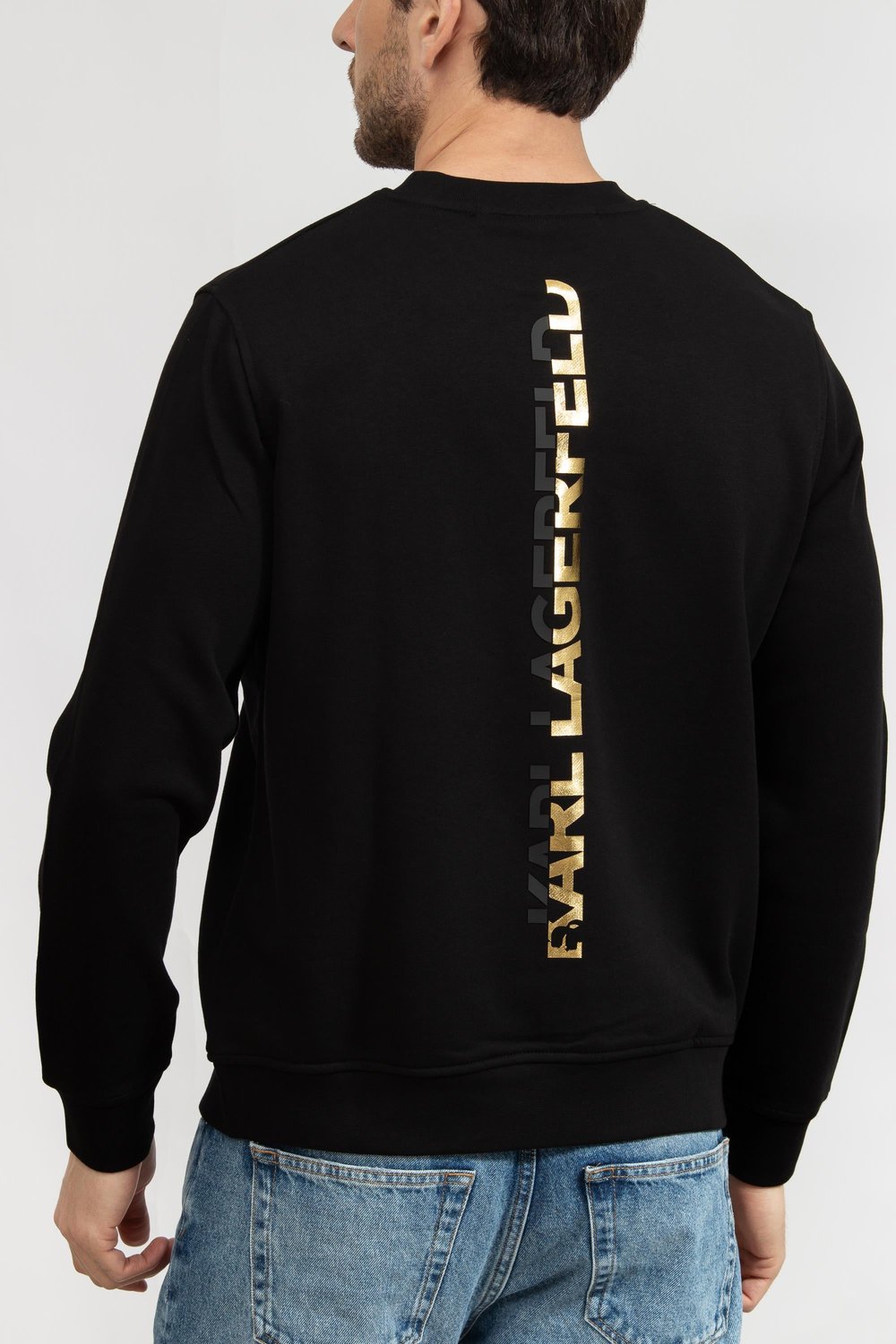 Karl Lagerfeld Erkek Bisiklet Yaka Sweatshirt Siyah