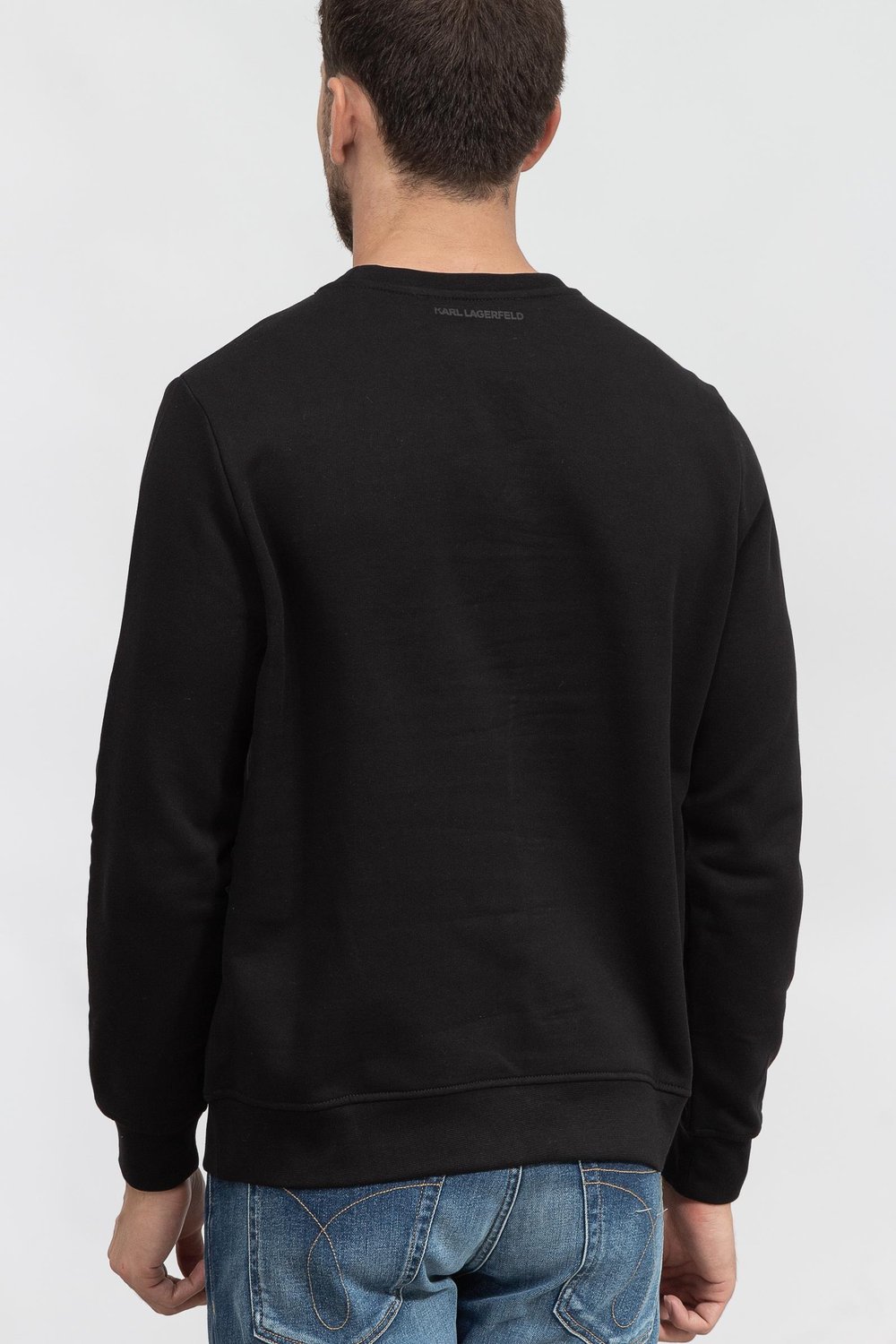 Karl Lagerfeld Erkek Bisiklet Yaka Sweatshirt Siyah