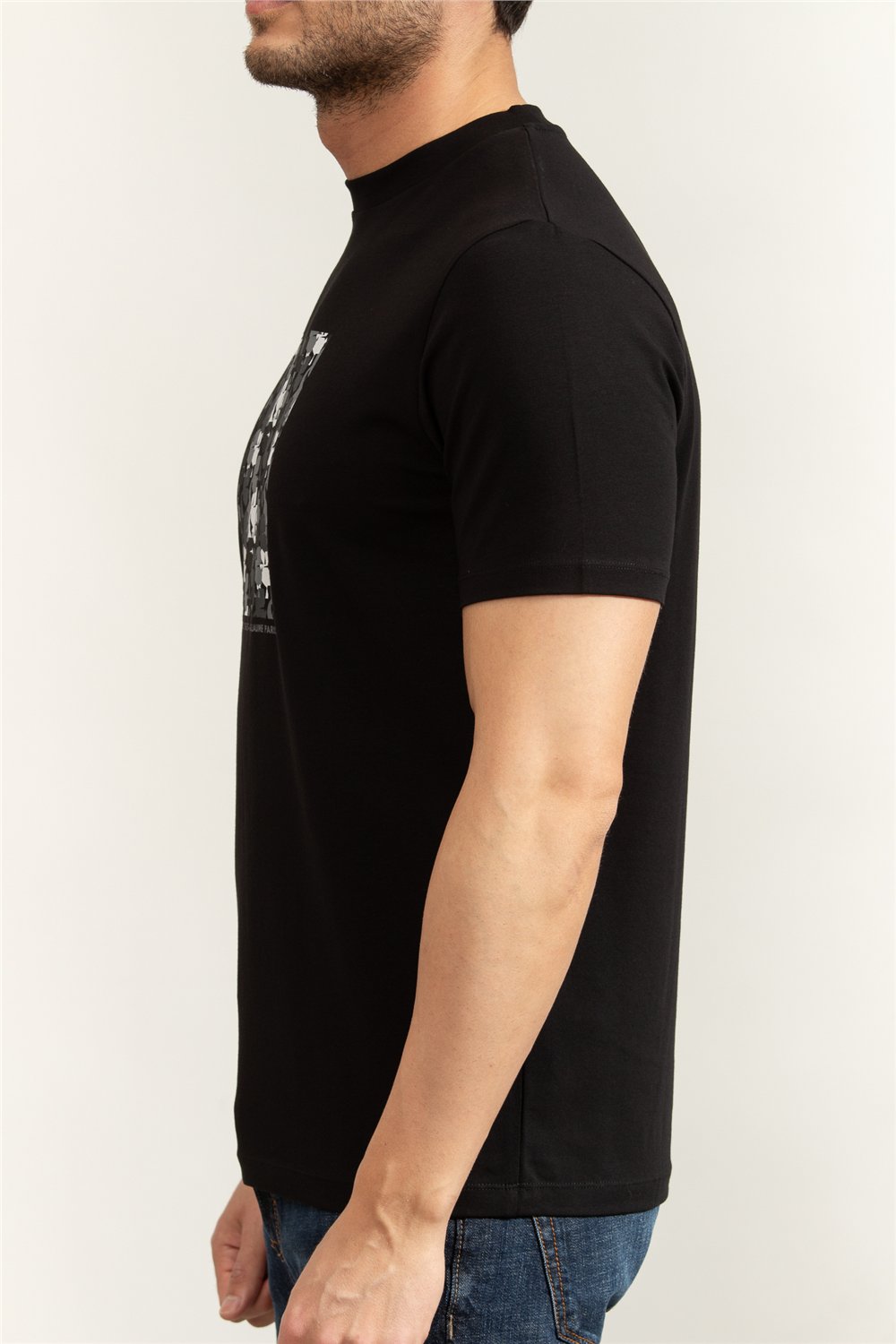Karl Lagerfeld Erkek Bisiklet Yaka T-Shirt Siyah