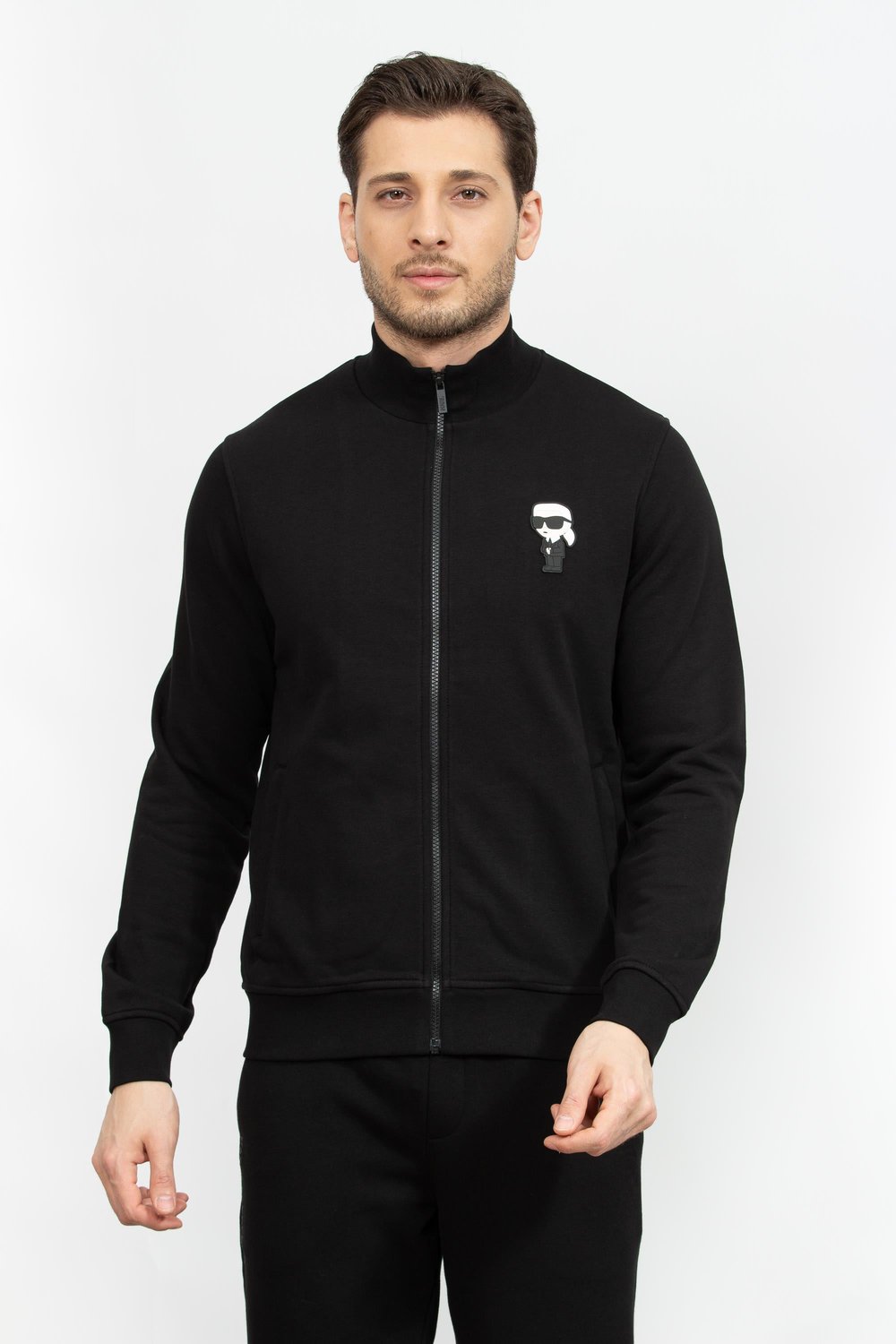 Karl Lagerfeld Erkek Fermuarlı Sweatshirt Siyah