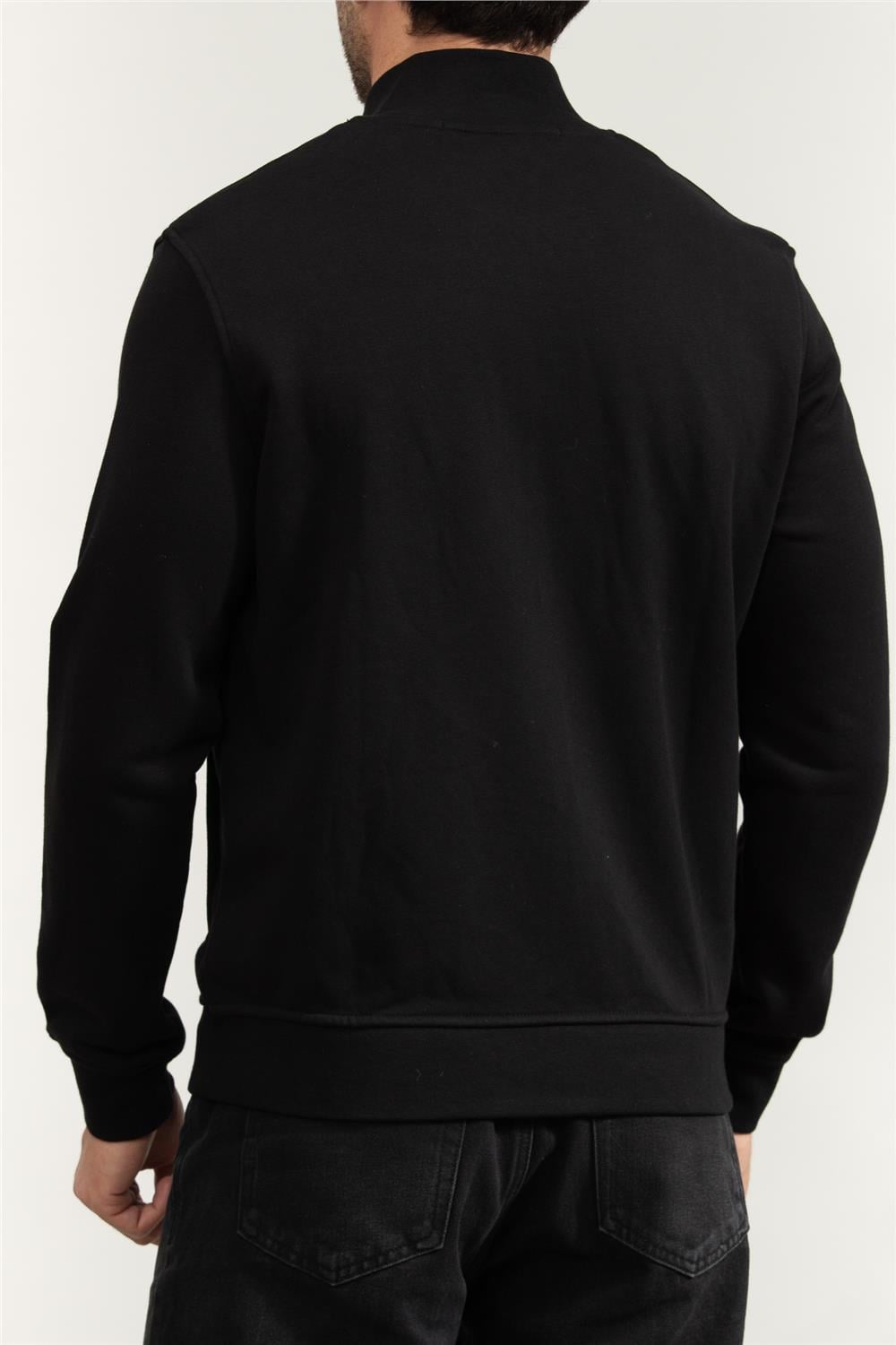 Karl Lagerfeld Erkek Fermuarlı Sweatshirt Siyah