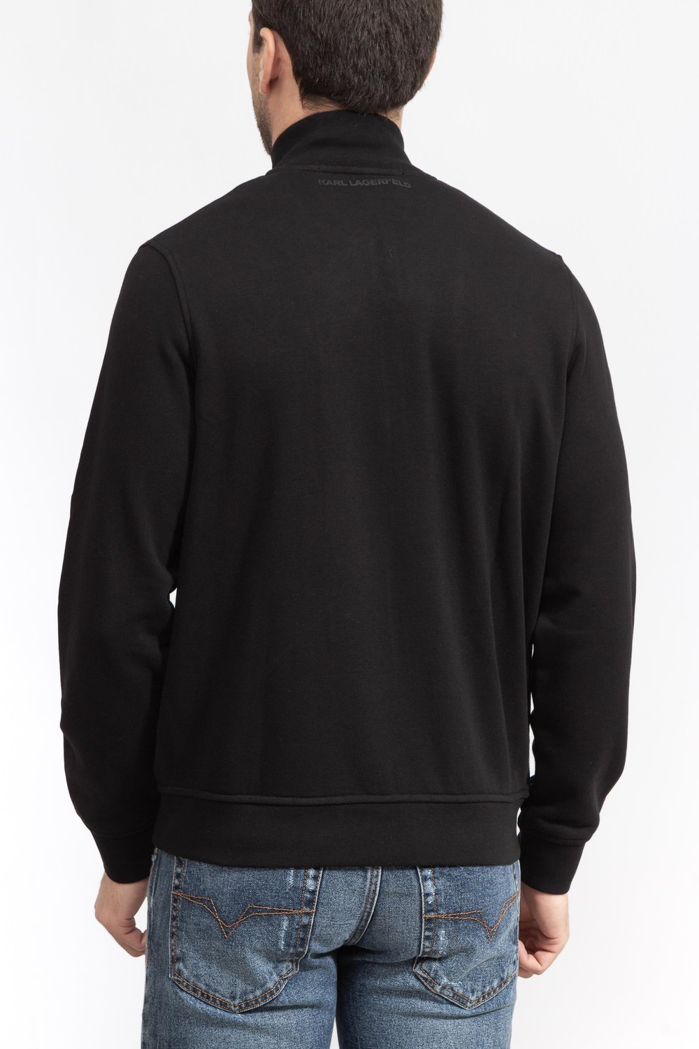 Karl Lagerfeld Erkek Fermuarlı Sweatshirt Siyah