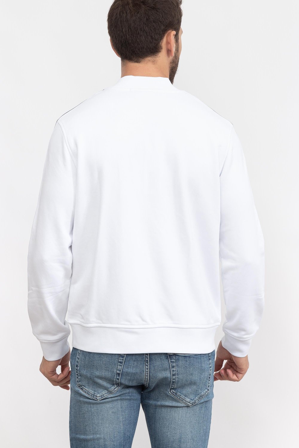 Karl Lagerfeld Erkek Fermuarlı Sweatshirt Beyaz