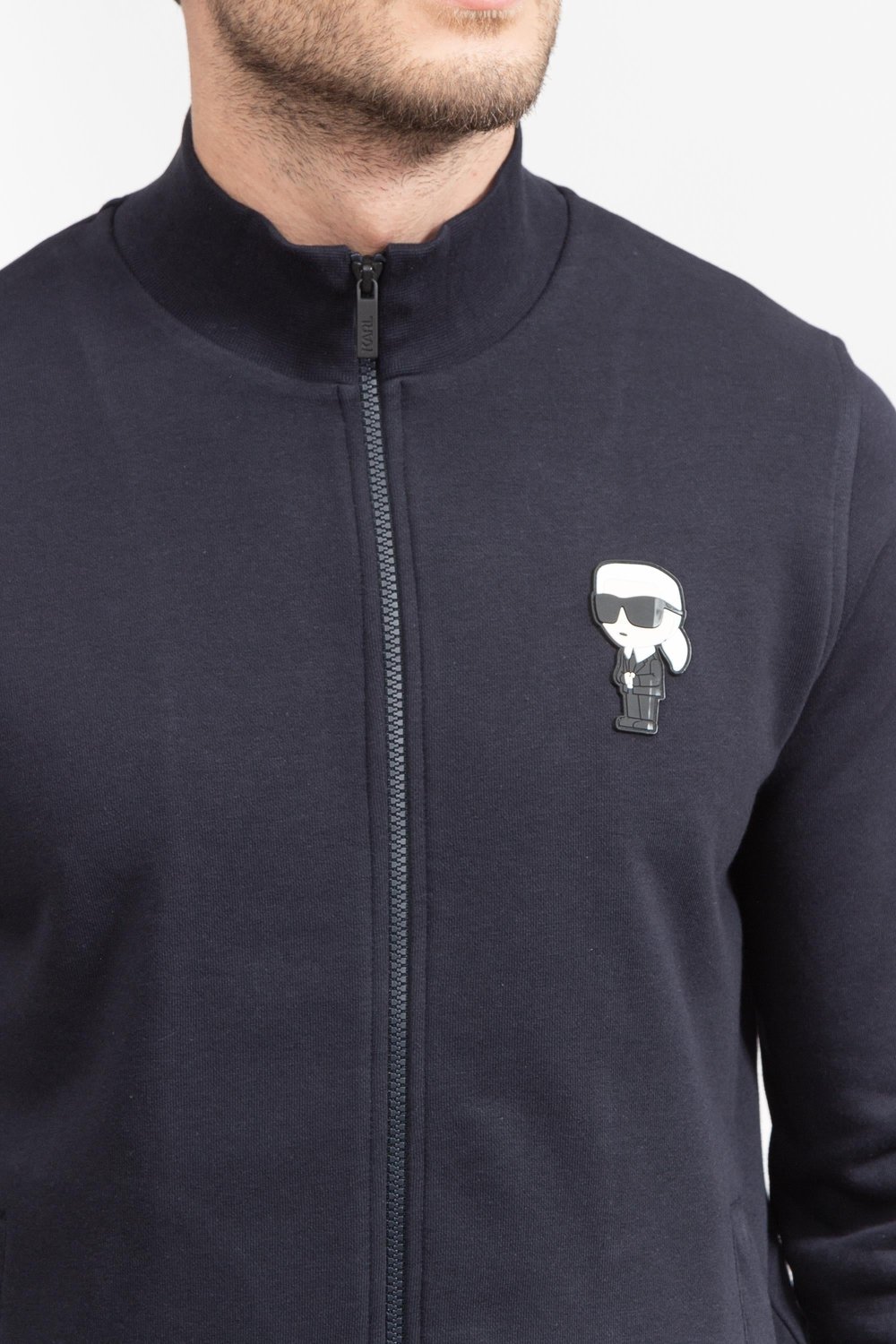 Karl Lagerfeld Erkek Fermuarlı Sweatshirt Parlement Mavi
