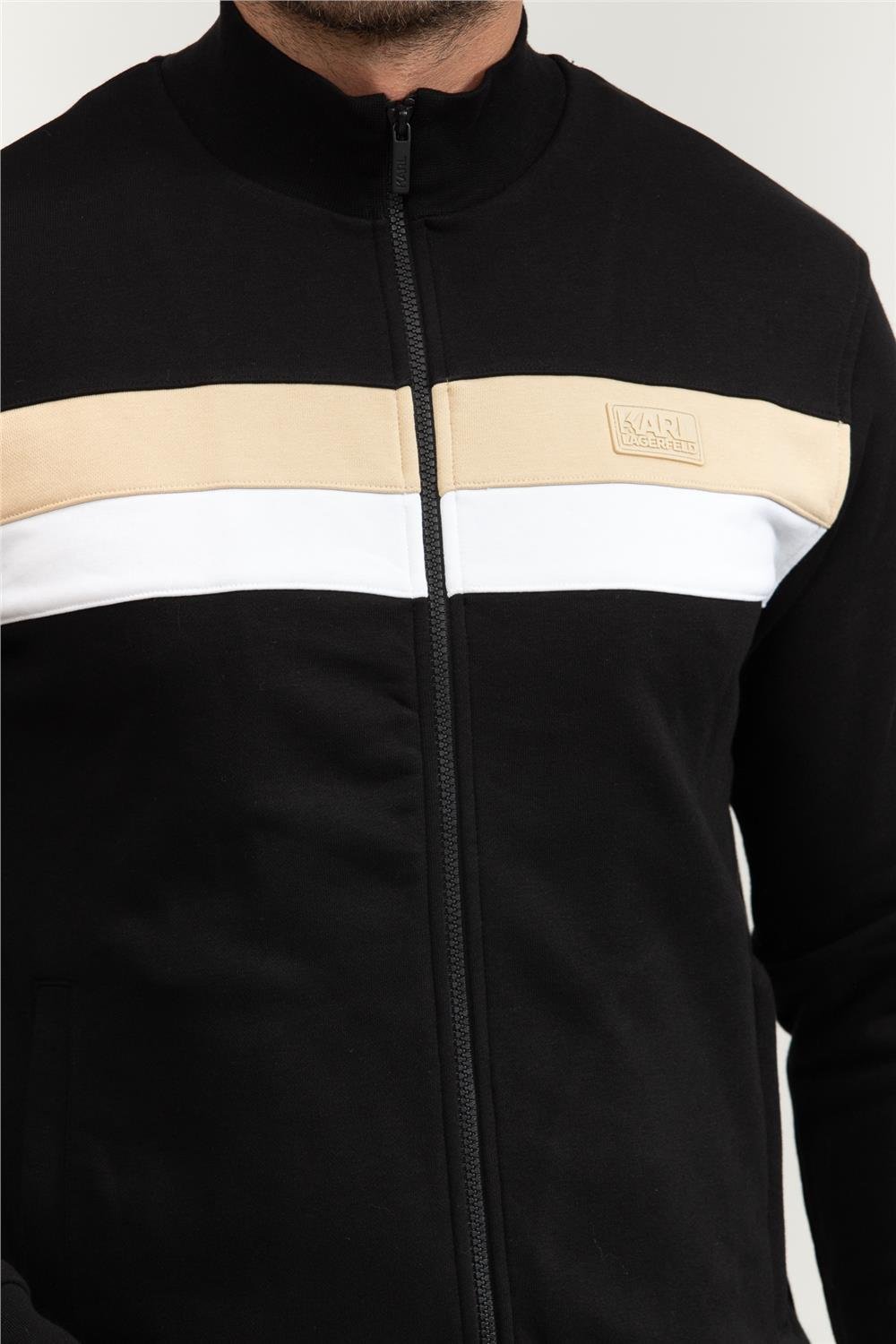 Karl Lagerfeld Erkek Fermuarlı Sweatshirt Siyah