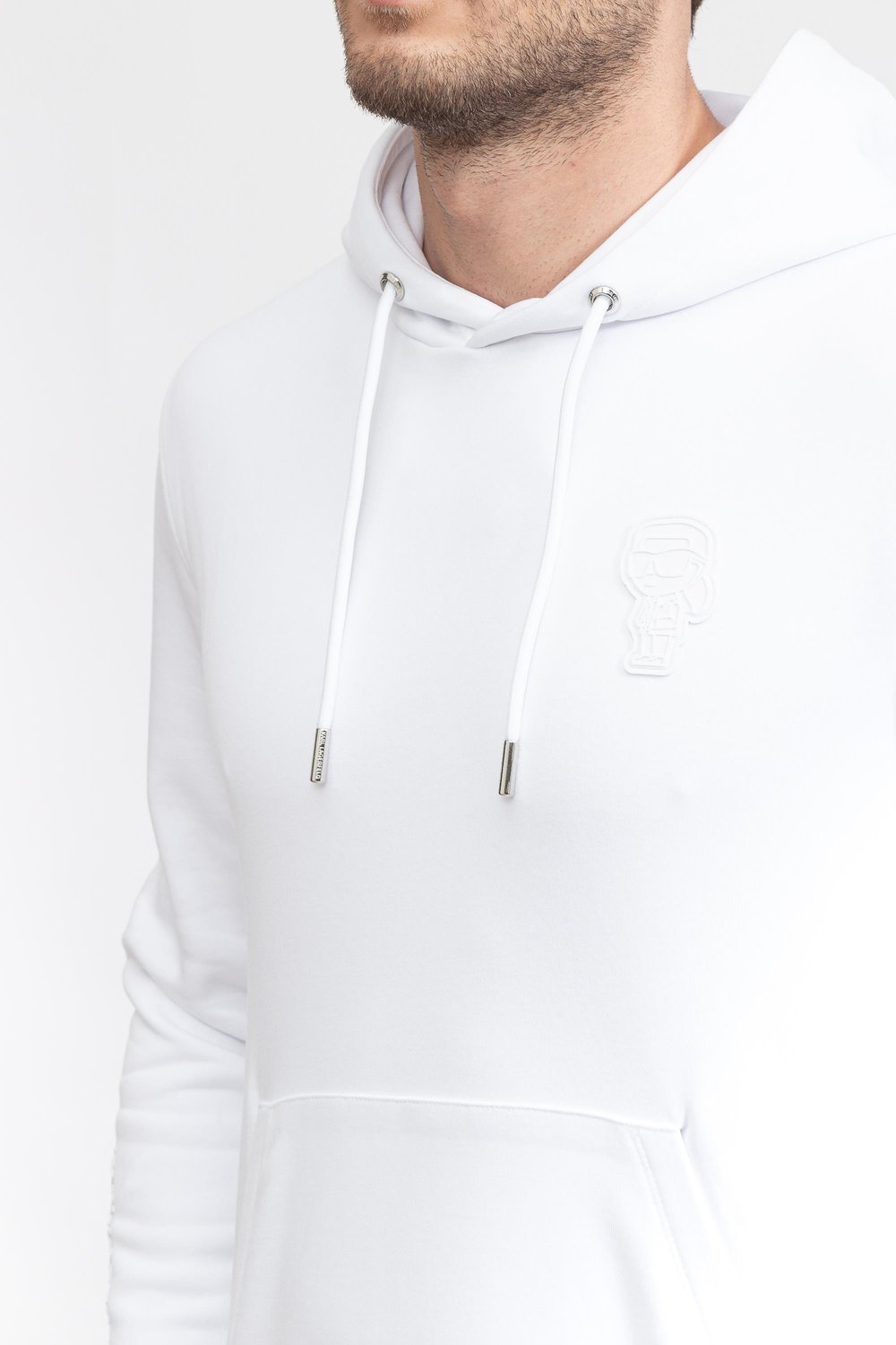 Karl Lagerfeld Erkek Kapüşonlu Sweatshirt Beyaz