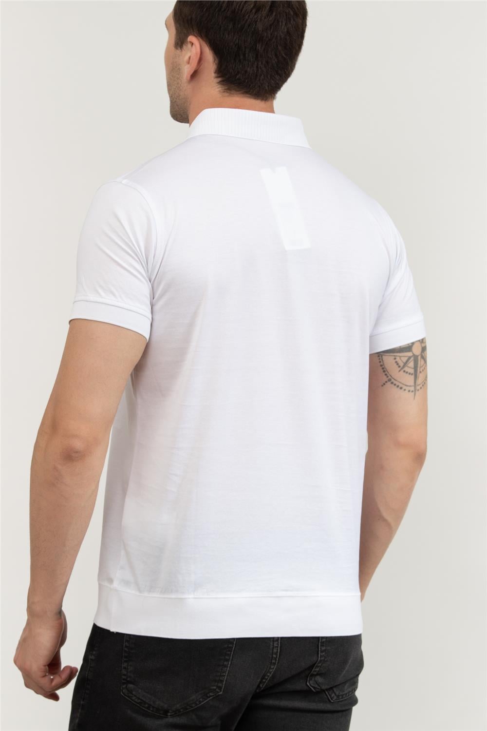 Karl Lagerfeld Erkek Polo Yaka T-Shirt Beyaz