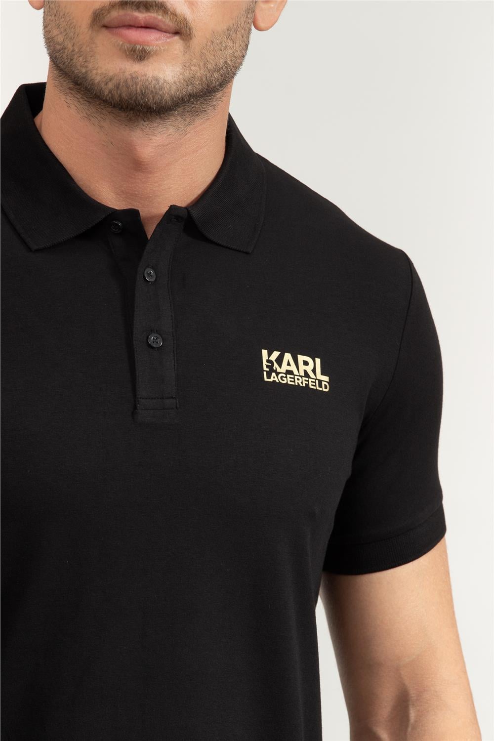Karl Lagerfeld Erkek Polo Yaka T-Shirt Altın