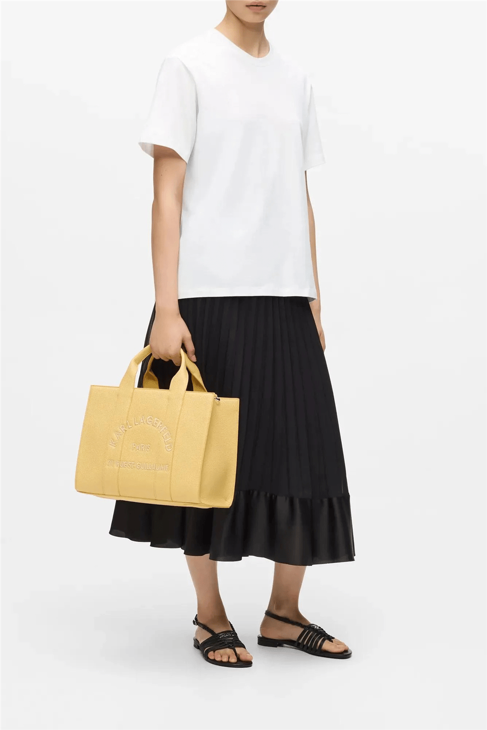 Karl Lagerfeld Essential Relaxed T-Shirt Kadın Bisiklet Yaka T-Shirt Beyaz