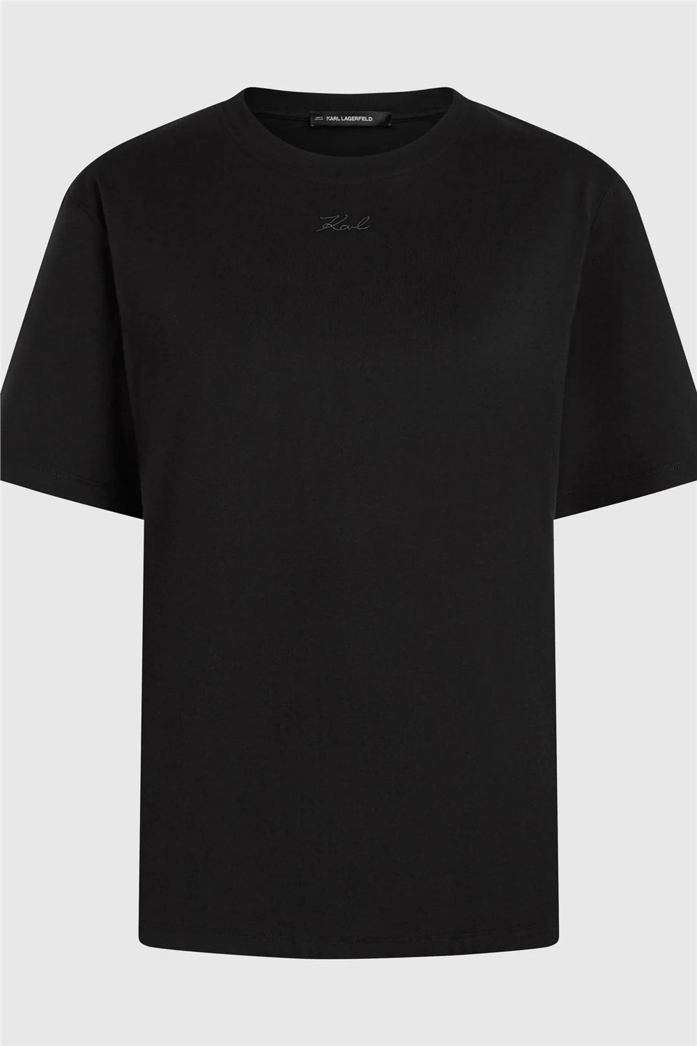 Karl Lagerfeld Essential Relaxed T-Shirt Kadın Bisiklet Yaka T-Shirt Siyah