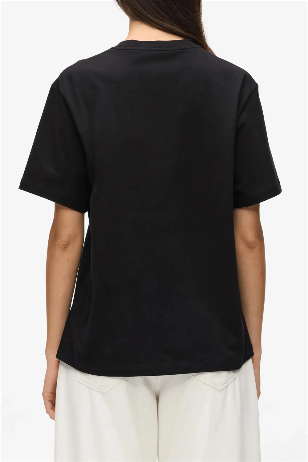 Karl Lagerfeld Essential Relaxed T-Shirt Kadın Bisiklet Yaka T-Shirt Siyah