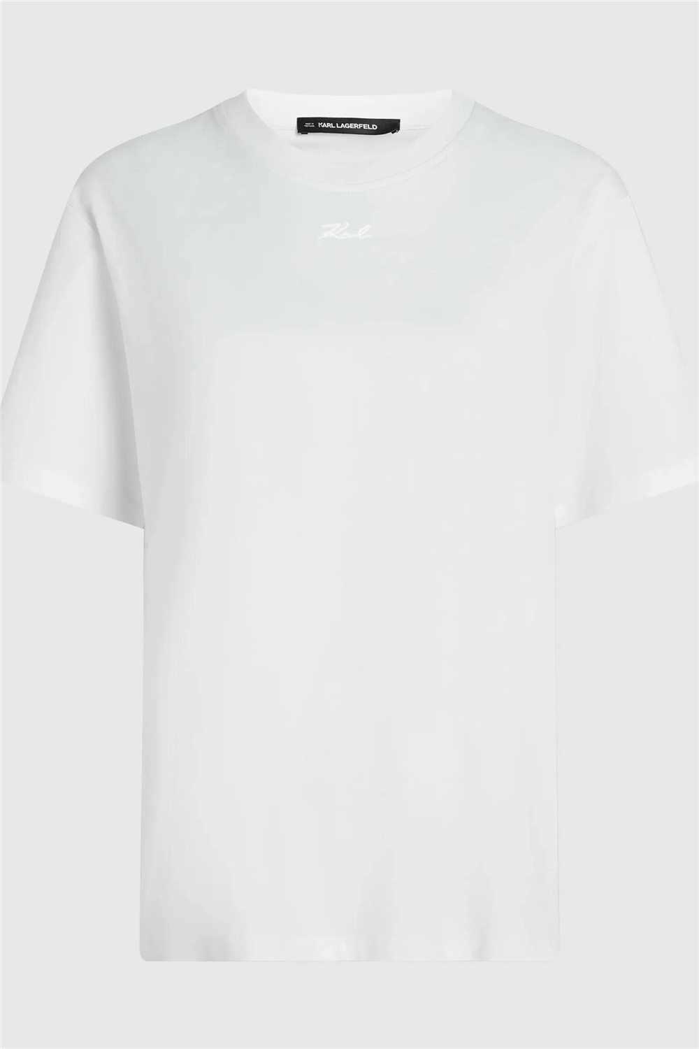 Karl Lagerfeld Essential Relaxed T-Shirt Kadın Bisiklet Yaka T-Shirt Beyaz