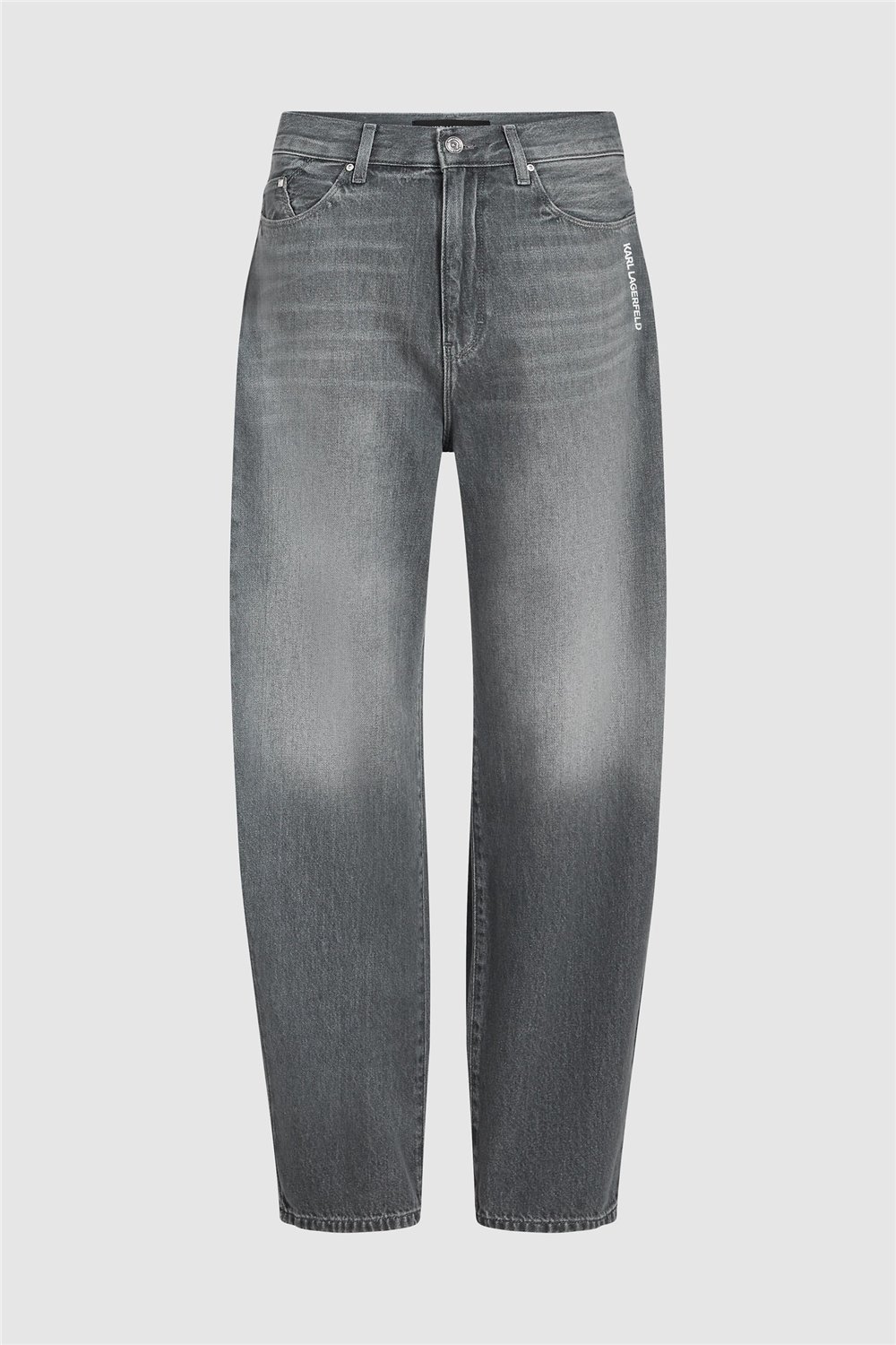 Karl Lagerfeld Ikon Barrel Denim Kadın Jean Pantolon Açık Gri