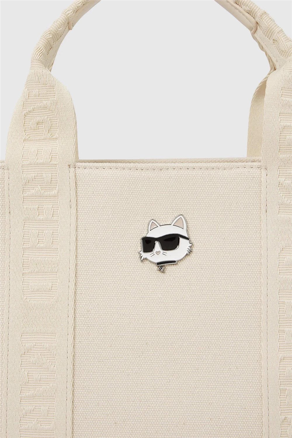 Karl Lagerfeld ikon Choup Pin Square Md Tote Kadın Omuz Çantası Beyaz