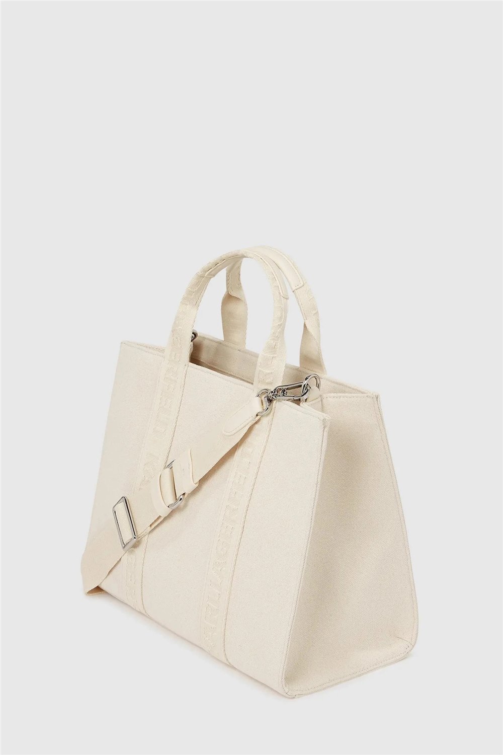 Karl Lagerfeld ikon Choup Pin Square Md Tote Kadın Omuz Çantası Beyaz