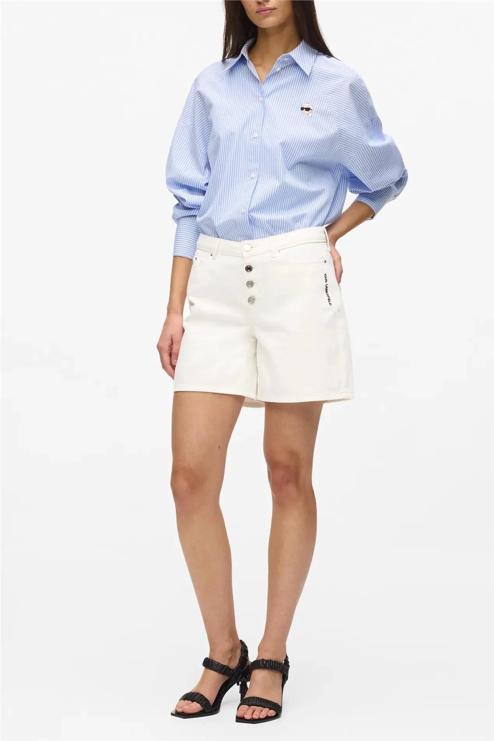 Karl Lagerfeld ikon Denim Shorts Kadın Jean Pantolon Çok Renkli