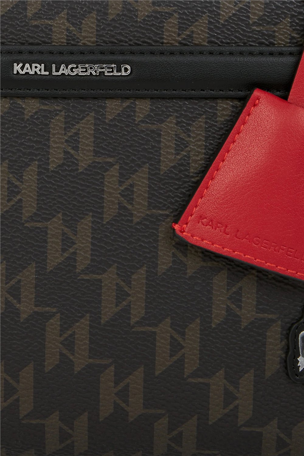 Karl Lagerfeld Ikon Monogram CC Bowling Kadın Mini Omuz Çantası Kahverengi