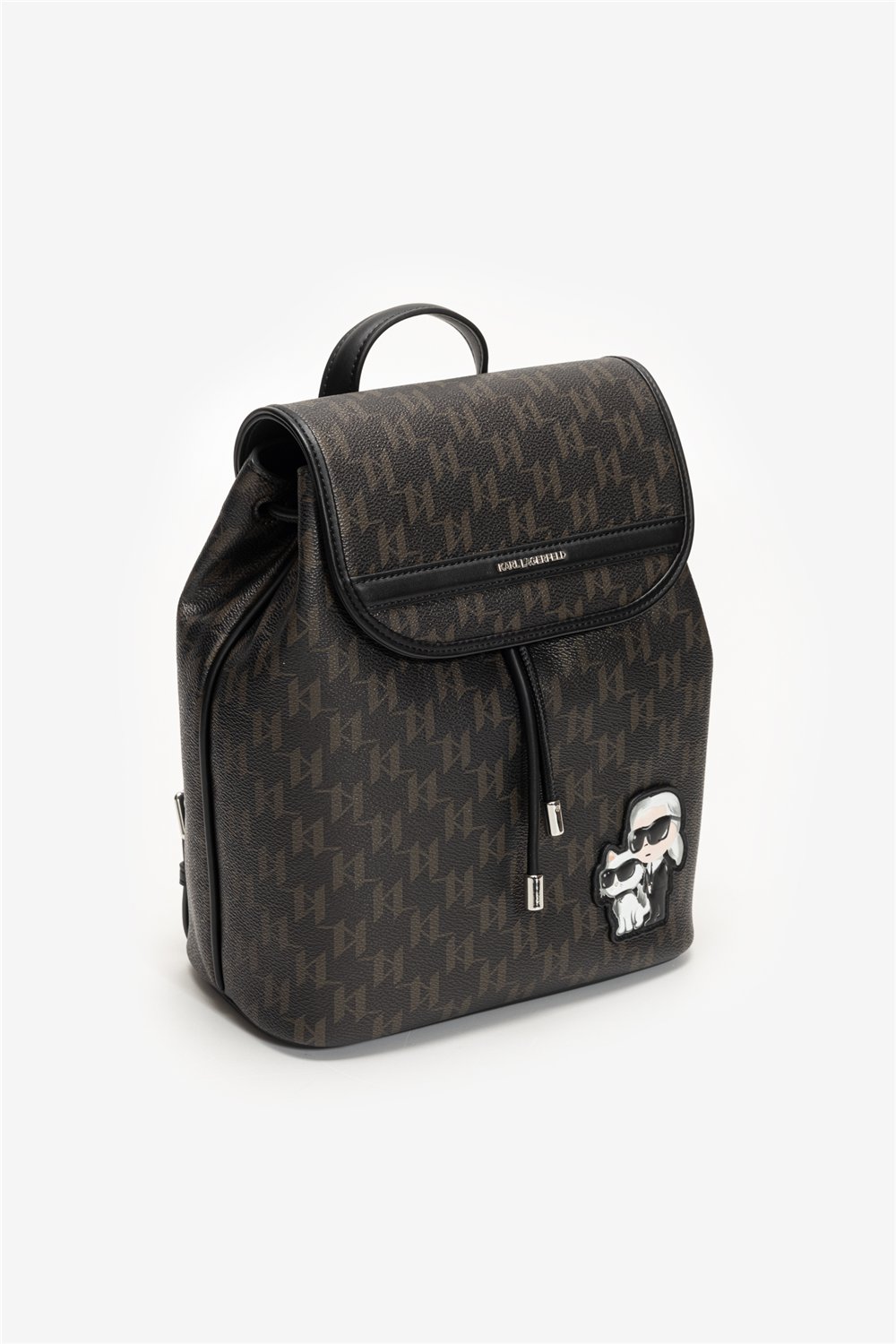 Karl Lagerfeld Ikon Monogram CC SM Flap Kadın Sırt Çantası Kahverengi