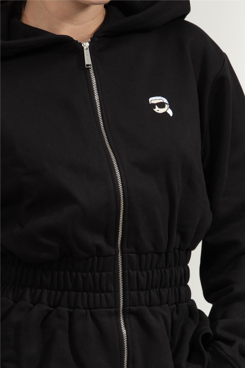 Karl Lagerfeld Ikon Patch Cinched Kadın Fermuarlı Sweatshirt