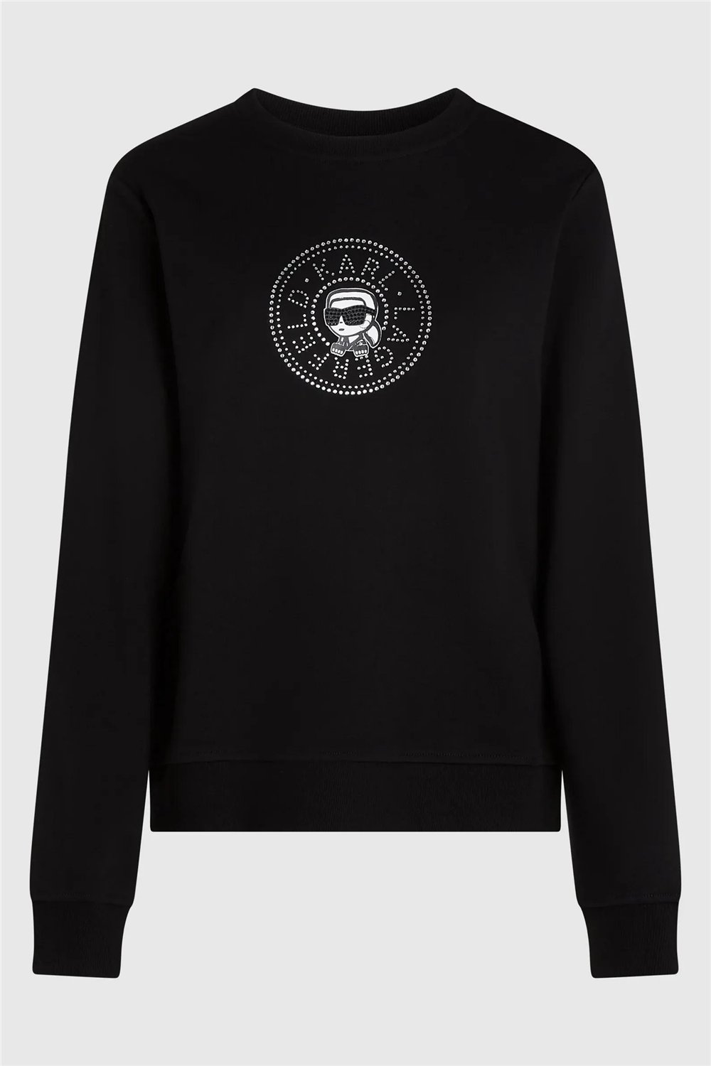 Karl Lagerfeld ikon Rs Circle Sweatshirt Kadın Bisiklet Yaka Sweatshirt Siyah