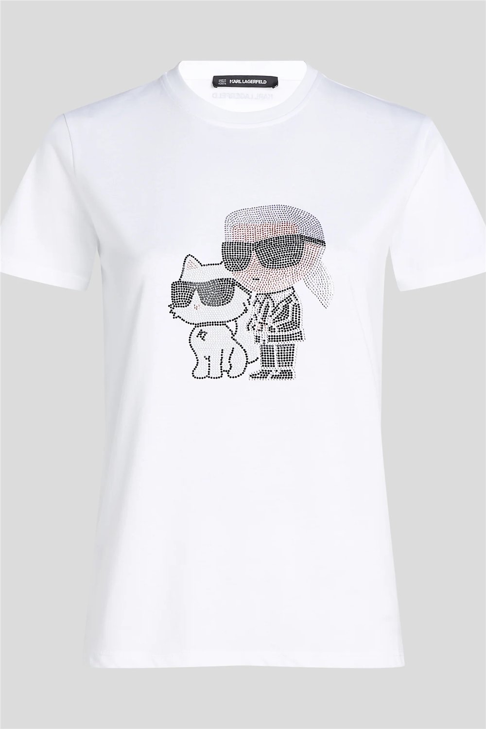 Karl Lagerfeld Ikon Rs Duo Kadın Bisiklet Yaka T-Shirt Beyaz
