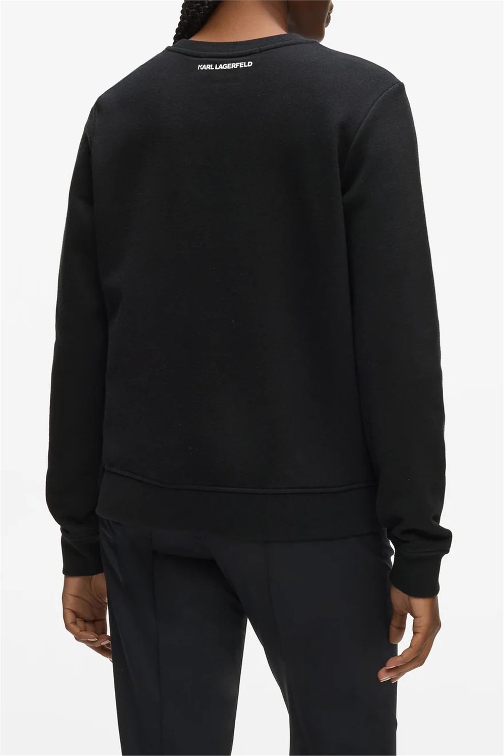 Karl Lagerfeld Ikon Signature Choupette Kadın Bisiklet Yaka Sweatshirt Siyah