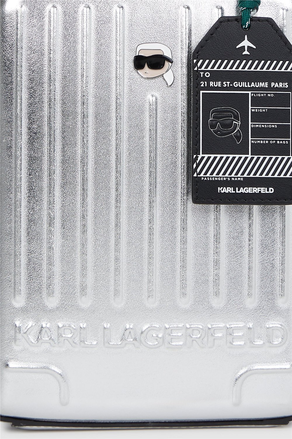 Karl Lagerfeld Ikon Suitcase Crossbody Kadın Omuz Çantası Gümüş