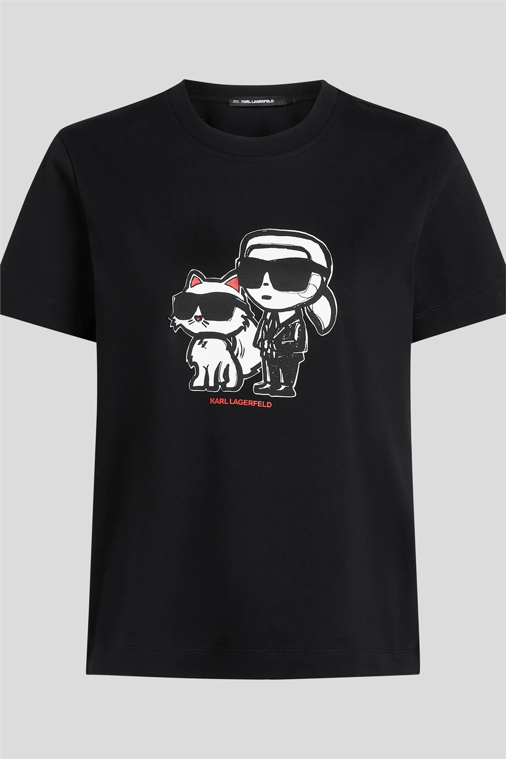 Karl Lagerfeld Kadın Bisiklet Yaka T-Shirt Siyah