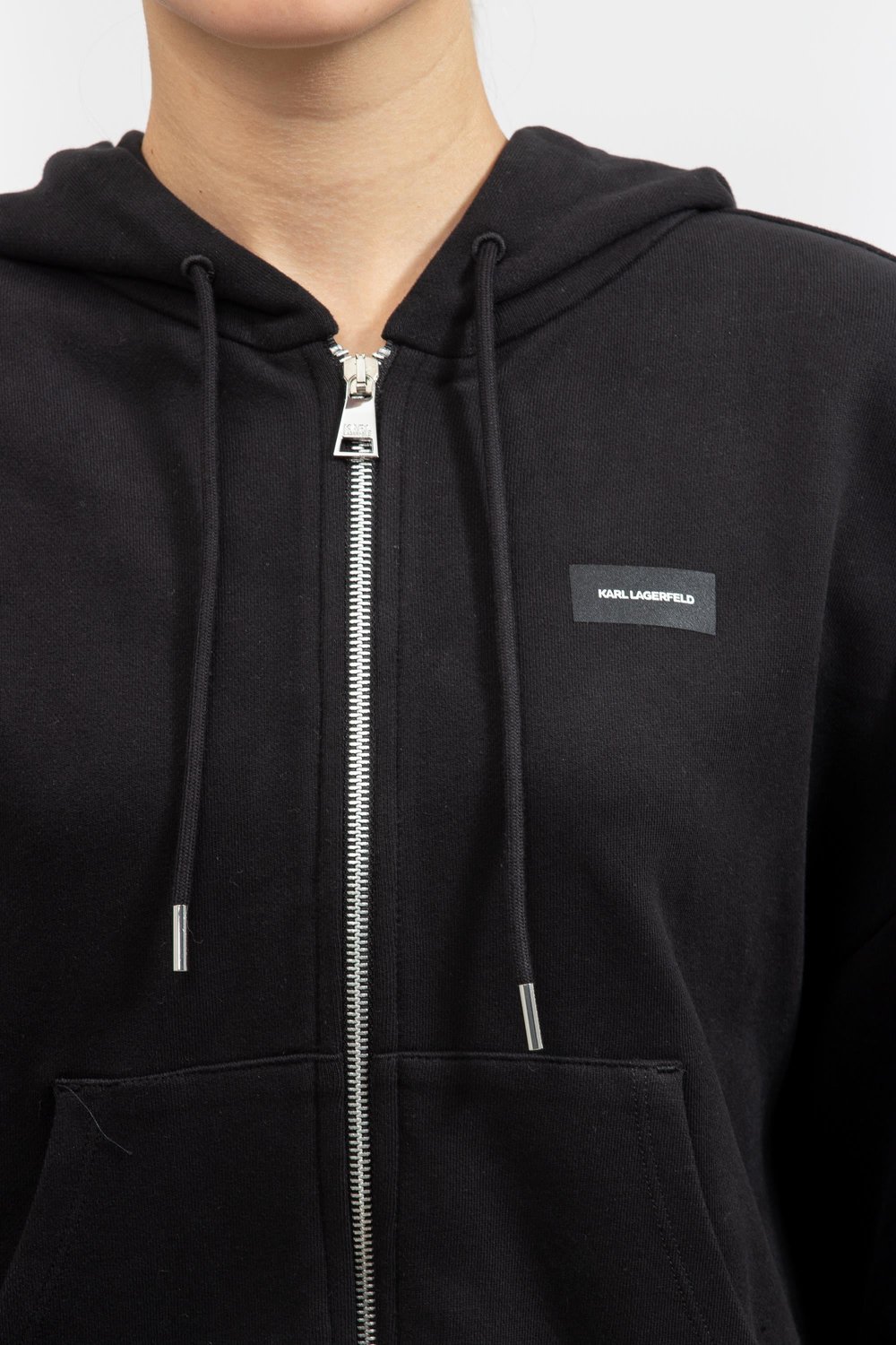 Karl Lagerfeld Kadın Fermuarlı Sweatshirt Siyah