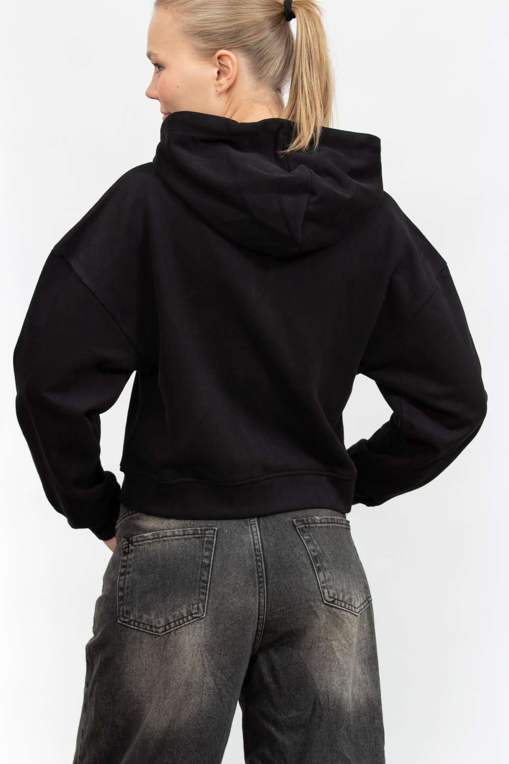Karl Lagerfeld Kadın Fermuarlı Sweatshirt Siyah