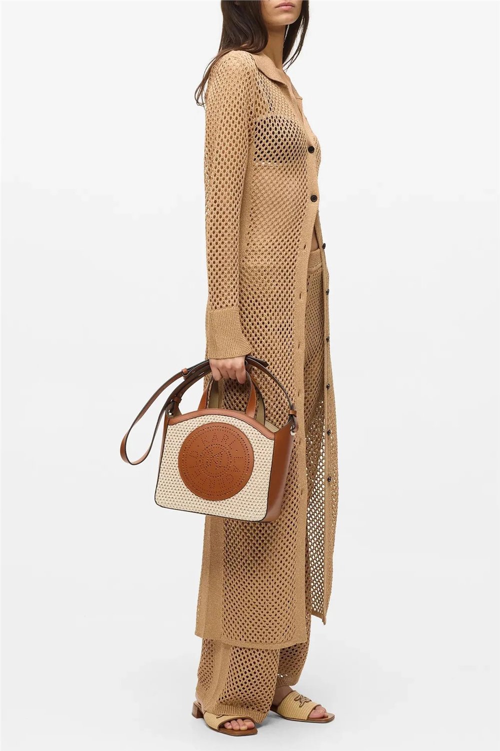 Karl Lagerfeld K/Circle Sm Tote Raffia Mesh Kadın Mini Omuz Çantası Çok Renkli