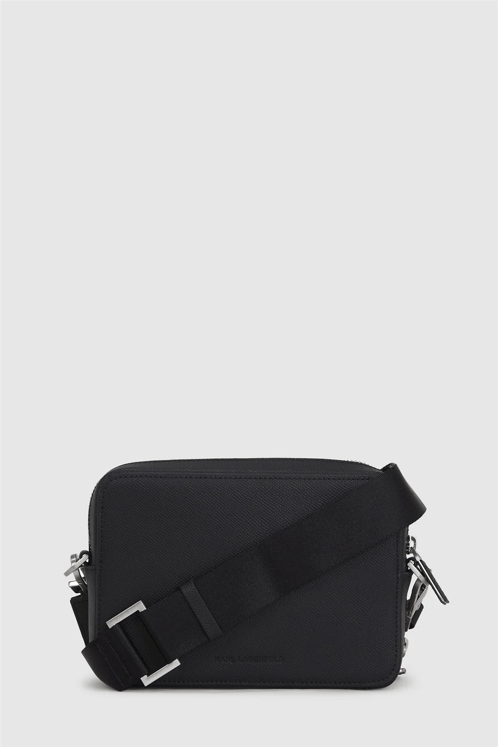 Karl Lagerfeld K/Monogram Leather Erkek Reporter Çanta Siyah