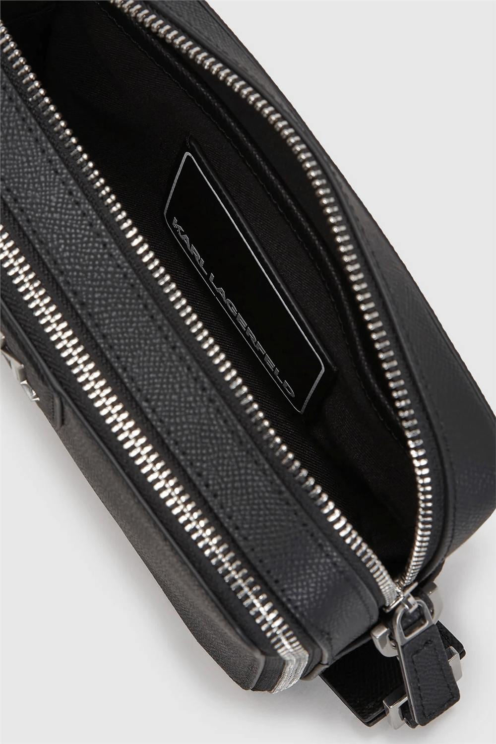 Karl Lagerfeld K/Monogram Leather Erkek Reporter Çanta Siyah