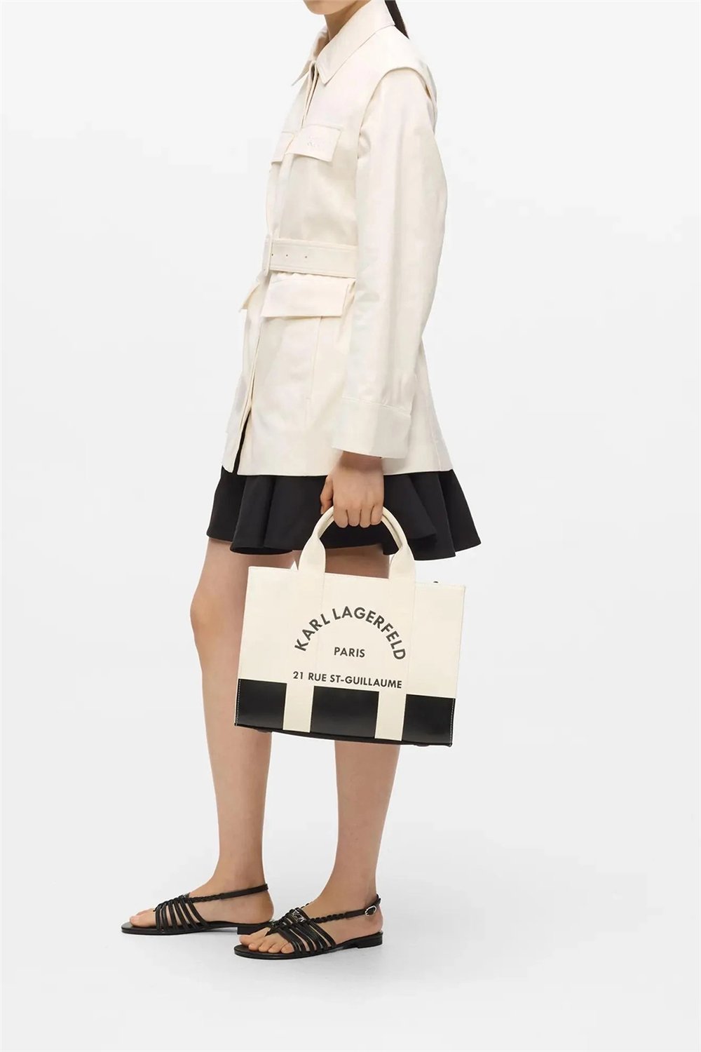 Karl Lagerfeld K/Rsg Square Md Tote Col. Blk Kadın Omuz Çantası Siyah