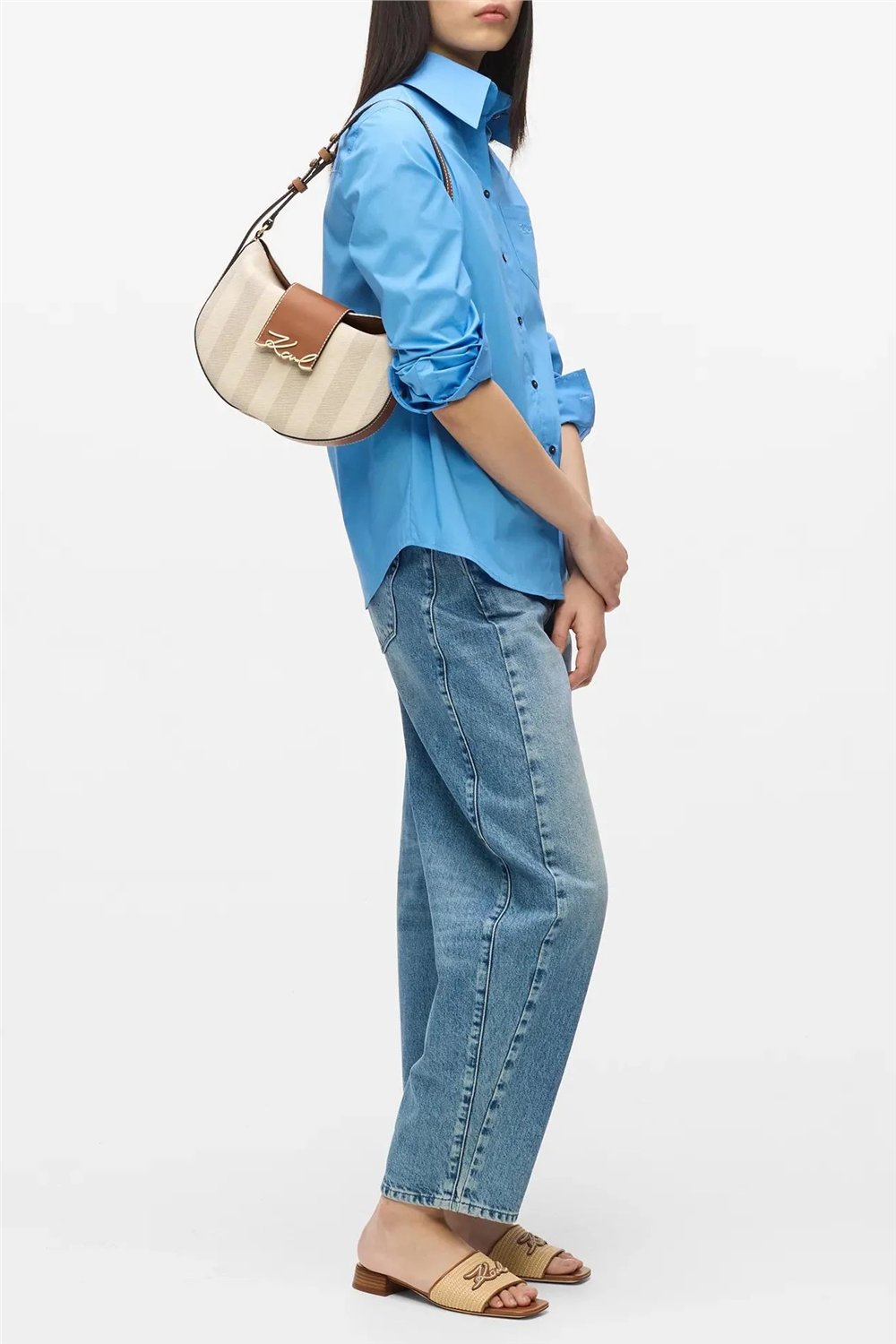 Karl Lagerfeld K/Signature Flap Shb Herr Cnv Kadın Omuz Çantası