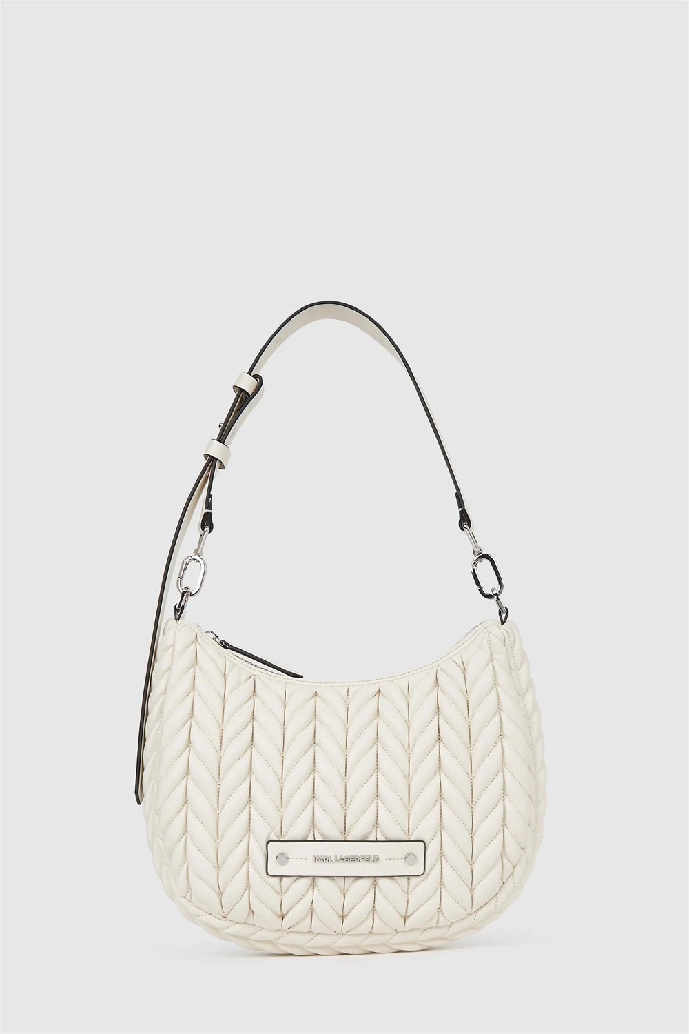 Karl Lagerfeld K/Weave SM Hobo Kadın Mini Omuz Çantası Beyaz