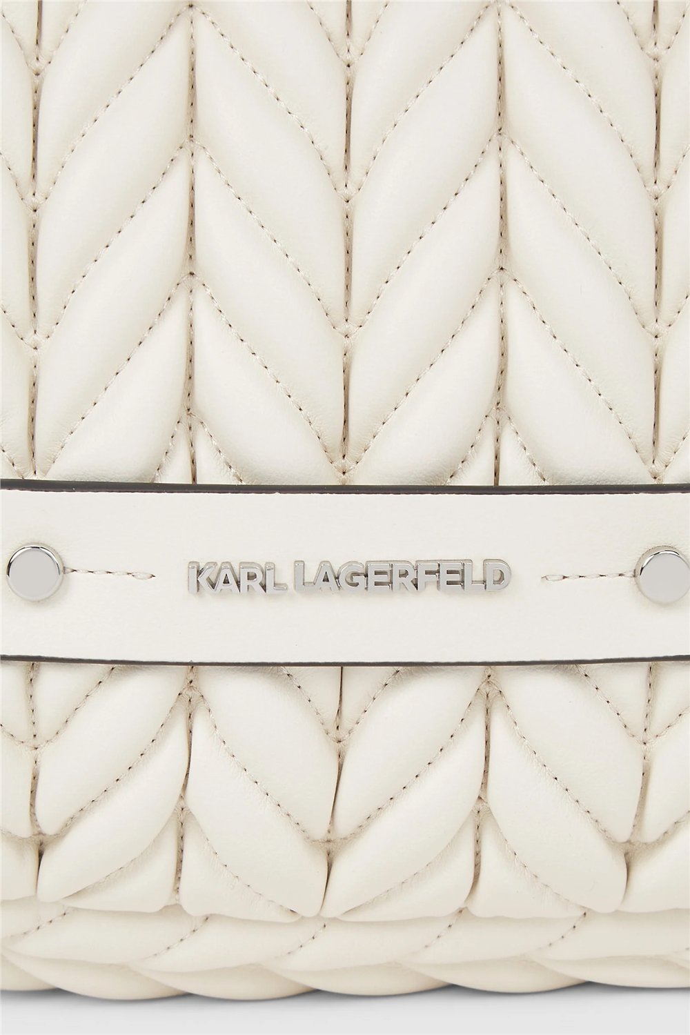 Karl Lagerfeld K/Weave SM Hobo Kadın Mini Omuz Çantası Beyaz