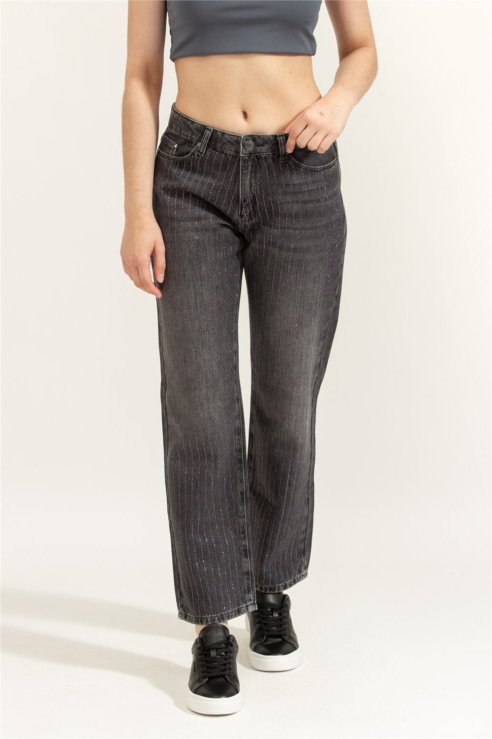 Karl Lagerfeld Rhinestone  Kadın Jean Pantolon