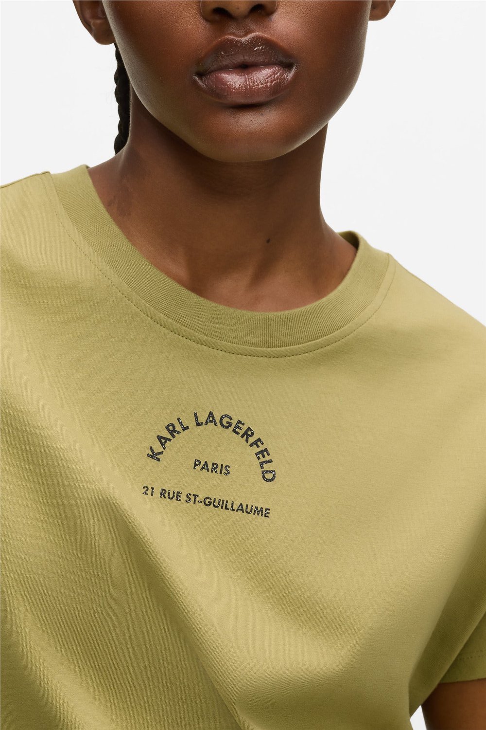 Karl Lagerfeld Rsg Glitter Relaxed Kadın Bisiklet Yaka T-Shirt Çok Renkli