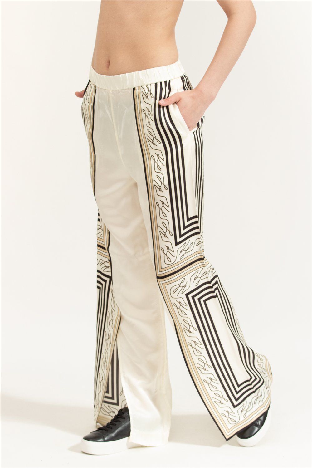 Karl Lagerfeld Scarf Print Pj Pants Kadın Pantolon Çok Renkli