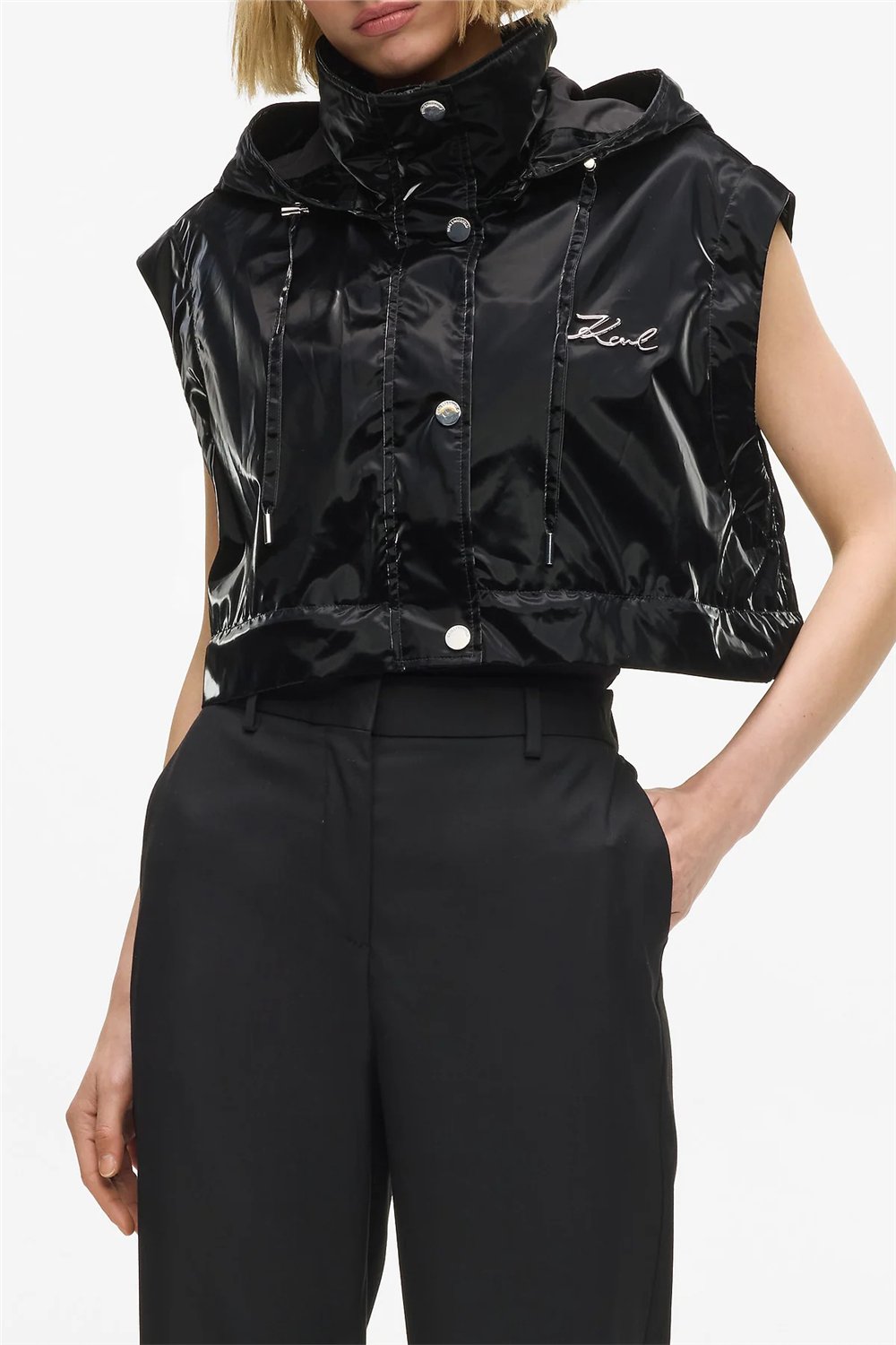Karl Lagerfeld Transformable Coat Kadın Mont Siyah