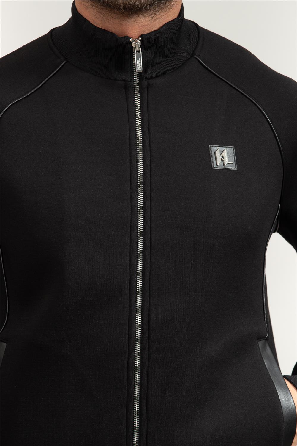 Karl Lagerfeld Zip Jacket Erkek Fermuarlı Sweatshirt Siyah