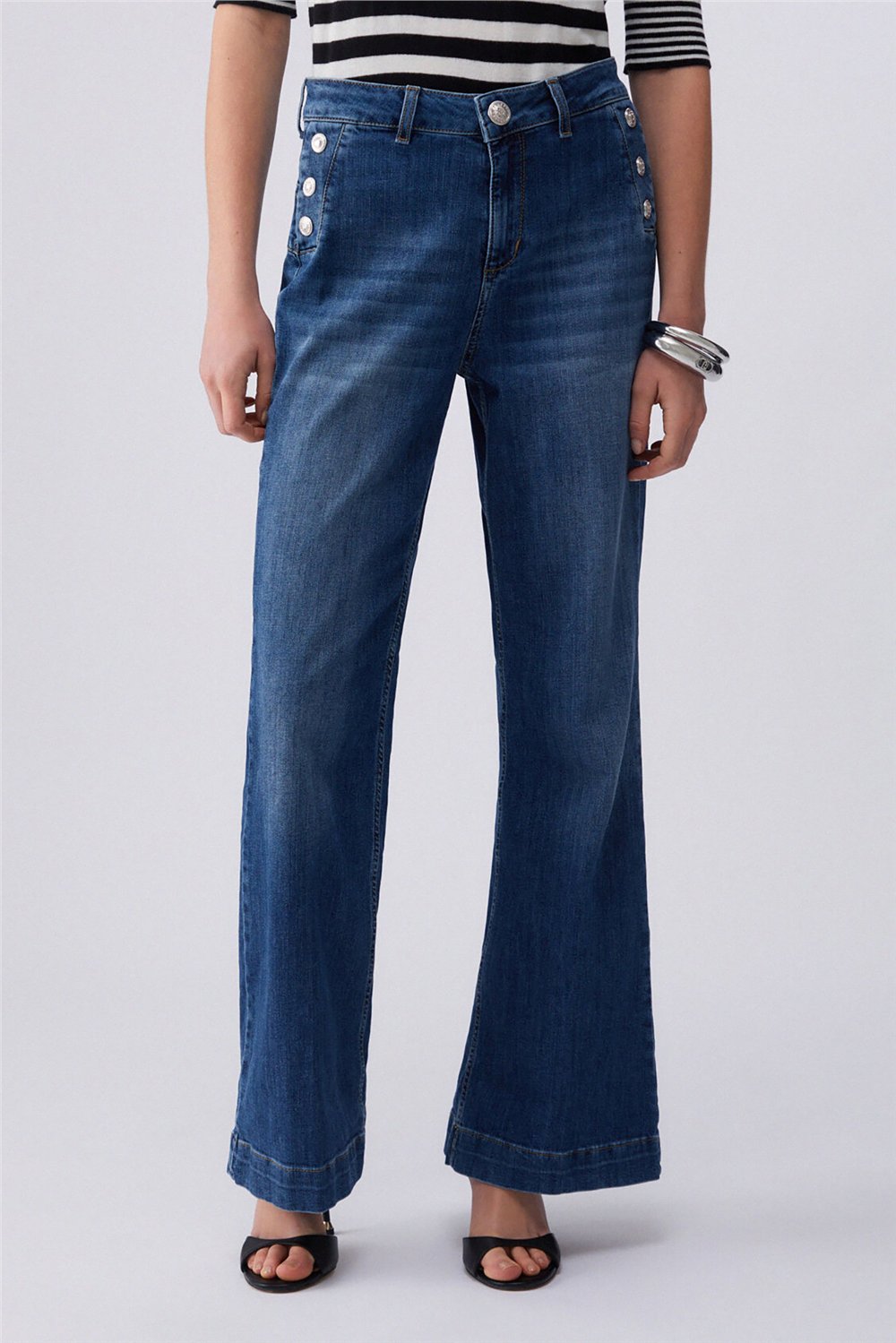 Liu Jo B.Up Flare Button H.W. Kadın Jean Pantolon Mavi