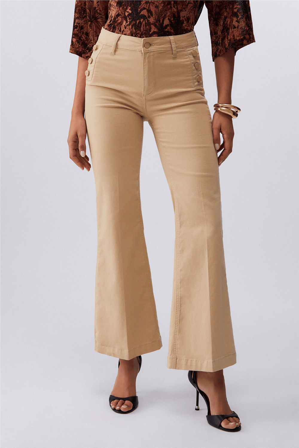 Liu Jo B.Up Flare Jewel H.W. Kadın Pantolon Bej