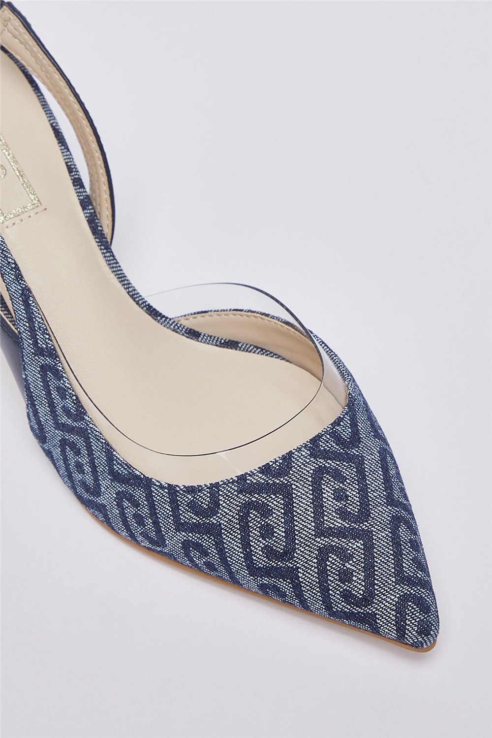 Liu Jo Deva 09 Sling Back Monogram Kadın Topuklu Ayakkabı Mavi