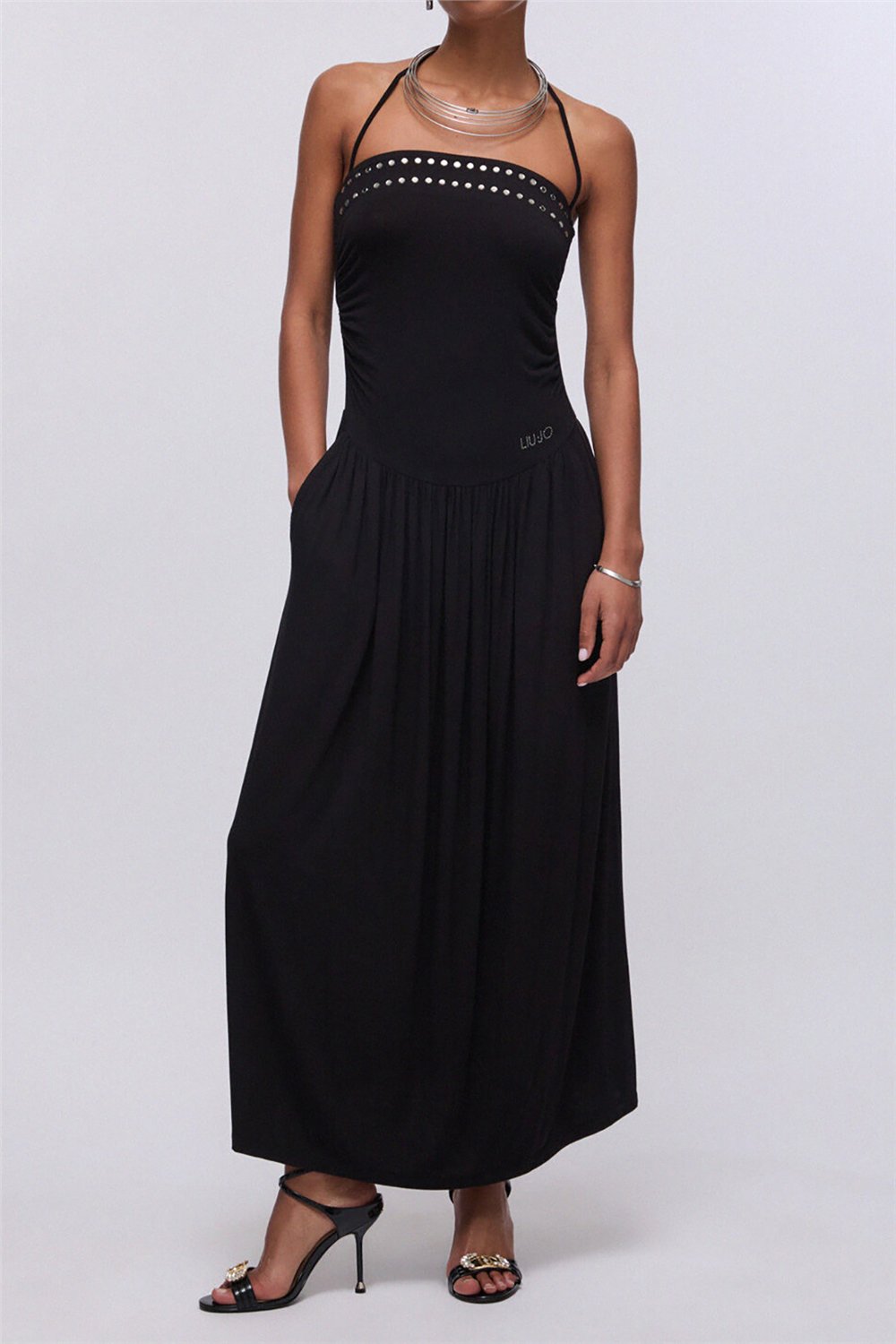 Liu Jo Ecs Abito Jersey T.Unita Kadın Plaj Elbisesi Siyah