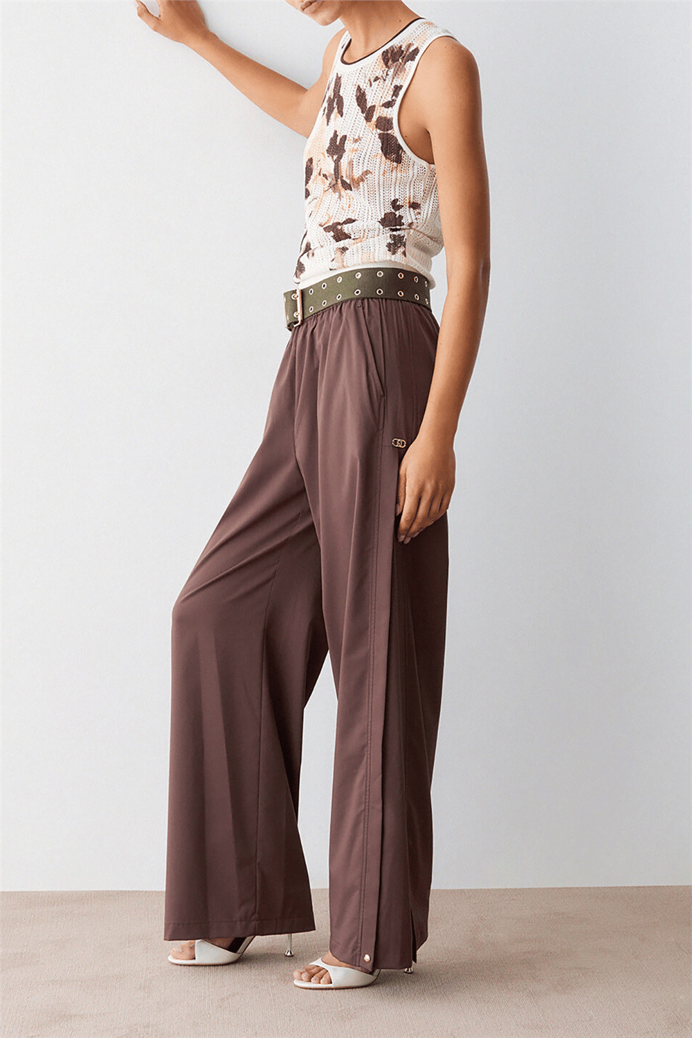 Liu Jo Ecs Pant.Ts Tpotf Lungo Kadın Pantolon Vizon